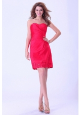 Coral Red Prom Dress Sweetheart Mini-length For Club