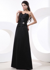 Black Prom Dress With Strapless Beading and Floor-length