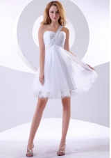 Beading Decorate One Shoulder Organza Knee-length 2013 Prom Dress