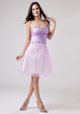 Beautiful Lavender Prom Cocktail Dress Beaded Decorate Bust Sweetheart Mini-length In 2013