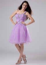 2013 Popular One Shoulder Prom Homecoming Dress Lavender Appliques and Ruched Bodeice