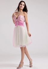 Sweetheart A-Line Organza Beading Prom Dress Multi-color Knee-length