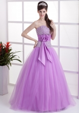 Sweet Lavender Sweetheart Prom Dress Hand Made Flower and Beaded Decorate Bust In 2013