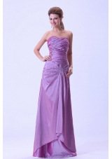 Lavender Prom Dress With Beaded and Ruched Sweetheart Floor-length For Custom Made