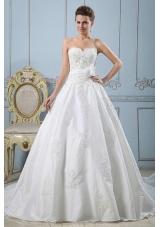 Princess Sweetheart Custom Made Wedding Dress With Appliques and Sash In 2013