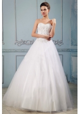 Pretty Princess Sweetheart Appliques 2013 Wedding Dress With Floor-length