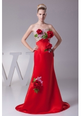 Hand Made Flowers and Appliques For 2013 Custom Made Prom Dress
