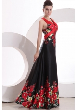Column V-neck Floor-length Criss Cross Elastic Woven Satin Prom Dress
