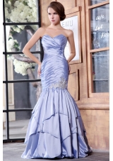 Mermaid Lavender Sweetheart Appliques with Beading Prom Dress