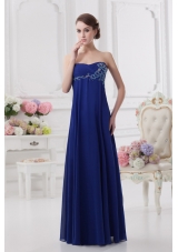 Sweetheart Dark Blue Appliques Floor-length Prom Dress