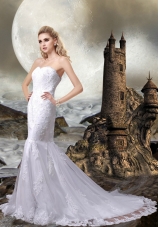 2014 Lace Mermaid Sweetheart Wedding Dress with Lace Up