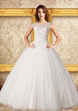 Luxurious Ball Gown Scoop Floor Length Lace Wedding Dress