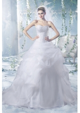 Perfect Puffy Court Train Wedding Dresses with Beading