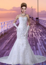 2015 Lace Mermaid Sweetheart Wedding Dresses with Beading