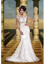 The Most Popular Mermaid Court Train Wedding Dress with Beading