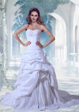 Elegant Sweetheart Hand Made Flower and Appliques Wedding Dresses