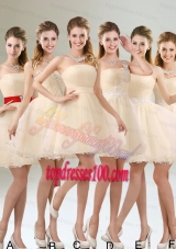 2015 Perfect A Line Organza Bridesmaid Dress with Mini Length