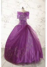 2015 Formal Sweetheart Appliques Purple Quinceanera Dresses