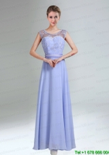 Lavender Scoop Belt and Lace  Empire 2015 Christmas Party Dress