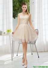 Straps Lace Sleeveless Prom Dress with Mini Length