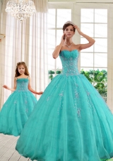 2015 Classical Turquoise Princesita With Quinceanera Dresses with Beading