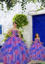 Fashionable Multi-color Princesita Dress with Beading and Ruffles
