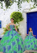 Luxurious Multi-color Princesita Dress with Beading and Ruffles