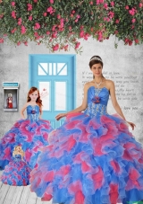 Most Popular Blue and Red Princesita Dress with Appliques and Ruffles for 2015