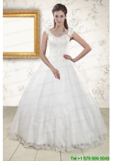2015 Custom Made Straps Quinceanera Dresses with Appliques and Beading
