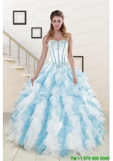Appliques and Ruffles 2015 New Style Quinceanera Dresses in Multi Color