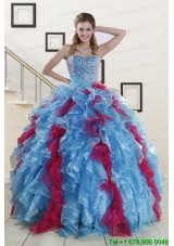 Most Popular Beading Quinceanera Dresses in Multi-color For 2015