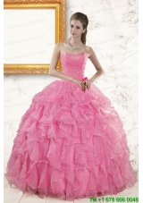 2015 New Style Sweetheart Beading Baby Pink Quinceanera Dresses