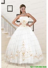 2015 Spring New Style Beading Quinceanera Dresses in White