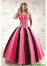 Pretty Multi Color Sweet 15 Dresses with Beading for 2015