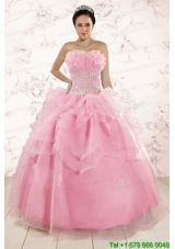 The Most Pretty Appliques Baby Pink Dresses for Quinceanera