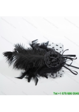 Beautiful Tulle Black and Purple Feather Hair Ornament