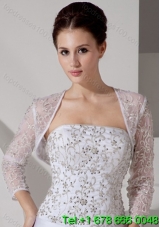 Embroidery 3/4 Sleeves Jacket With Lace