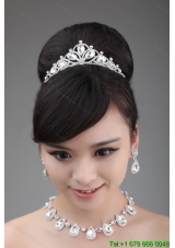 High quality Rhinestone Dignified Ladies  Necklace and Tiara