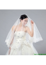 One Tier Cut Edge White Classic Chapel Bridal Veils