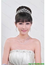 Elegant Alloy With Rhinestone Ladies Necklace and Tiara