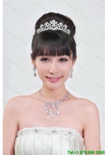 Gorgeous Alloy With Rhinestone Ladies  Necklace and Head piece