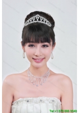 Magnificent Alloy With Rhinestone Ladies Necklace and Tiara
