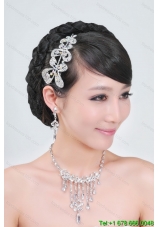 Shining Rhinestones Alloy Wedding Jewelry Set Including Necklace And Earrings