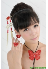 Gorgeous Red Vintage Style Alloy Ladies  Jewelry Sets
