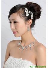 Shining Rhinestones Alloy Wedding Jewelry Set Including Necklace And Earrings
