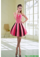 Beautiful Multi Color Beaded Sweetheart Christmas Party Dresses with Ruffles