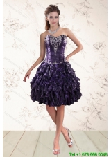 Pretty Sweetheart Ruffles and Embroidery Christmas Party Dresses for 2015