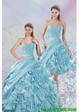 2015 Sweetheart Ball Gown Quinceanera Dresses with Beading and Ruffled Layers