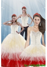 2015 Fashionable Multi Color Quinceanera Dresses with BeadingLayers