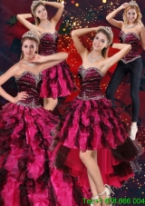 2015 Sweetheart Beaded and Ruffled Sweet 15 Dress in Multi Color